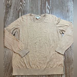 Women’s Large Amazon Essentials Tan Lightweight Crewneck Sweater